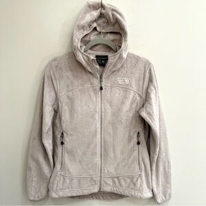 Mountain Hardware woman’s full zip fleece jacket hoodie light gray outdoor small